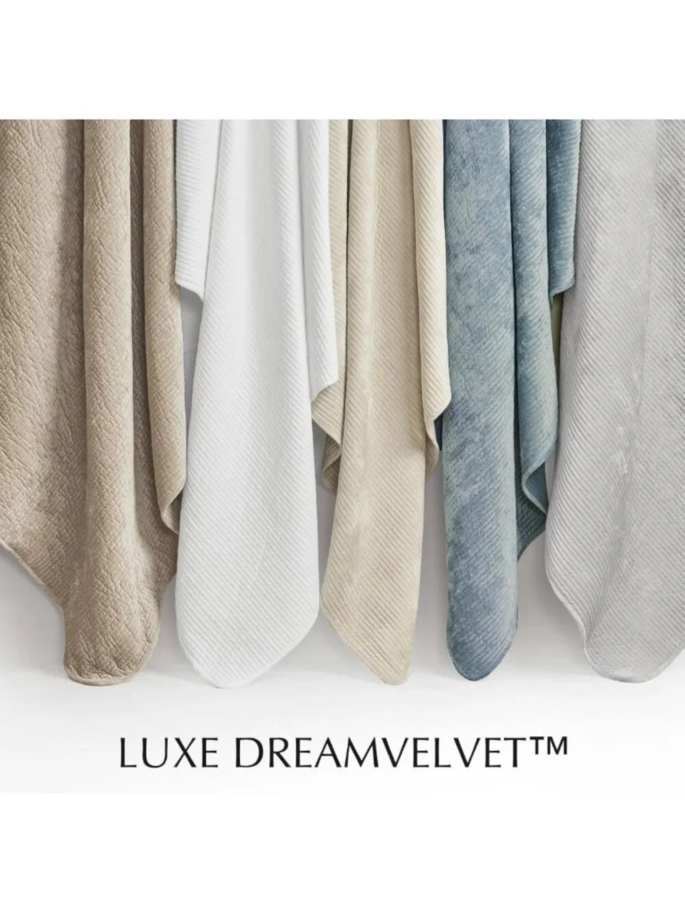 Queen Size Striped Velvet Quilt Set - Soft Blue Linen Bedding for Cozy Comfort